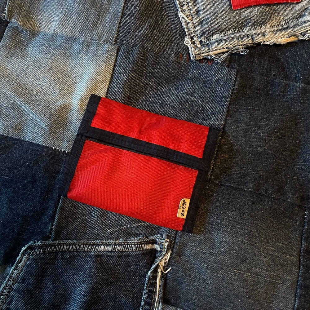 Vintage Levi’s Velcro Fold Wallet Nylon Red and Blue